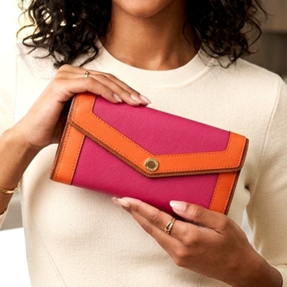 Michael Kors Saffiano Leather Envelope Carryall Wallet
pink orange vibrant